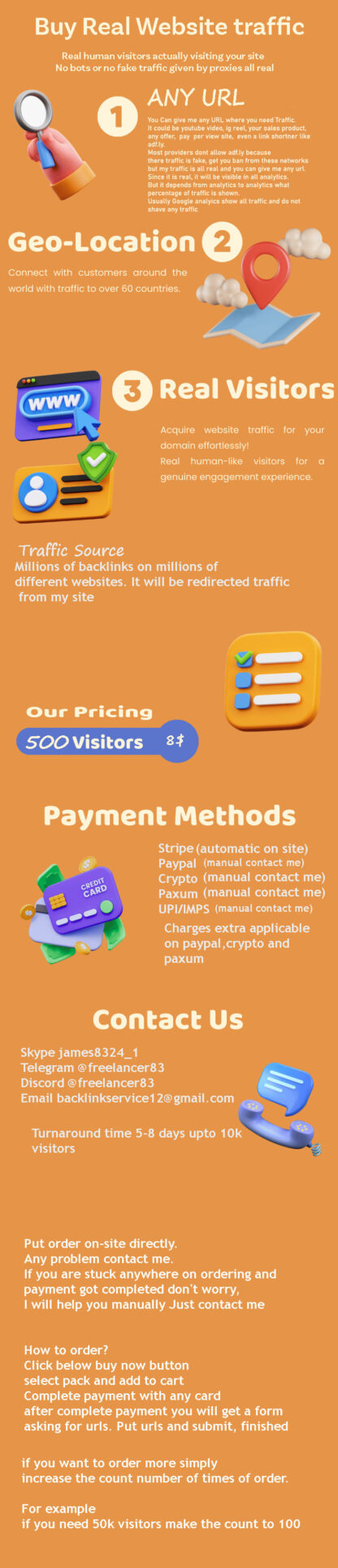 Buy Real website traffic 1000 visitors for 50$